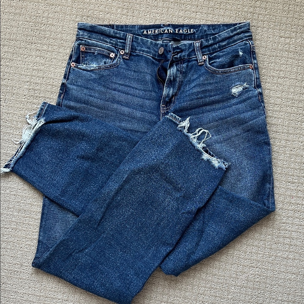 American Eagle Outfitters Women's Dark Blue Boyfriend Jeans